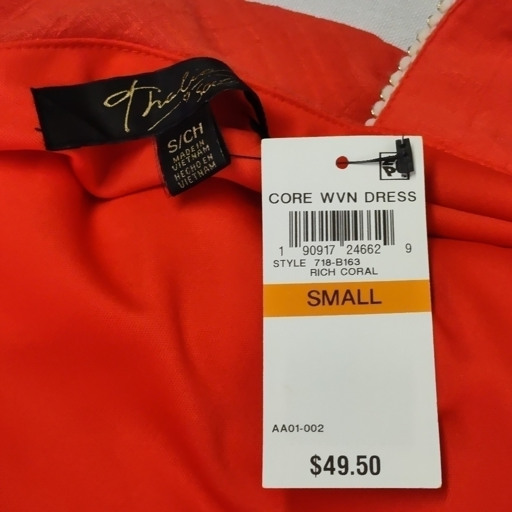 Thalia Sodi Women's Coral Red One shoulder/Cold Shoulder Top Size S NWT - Picture 9 of 10